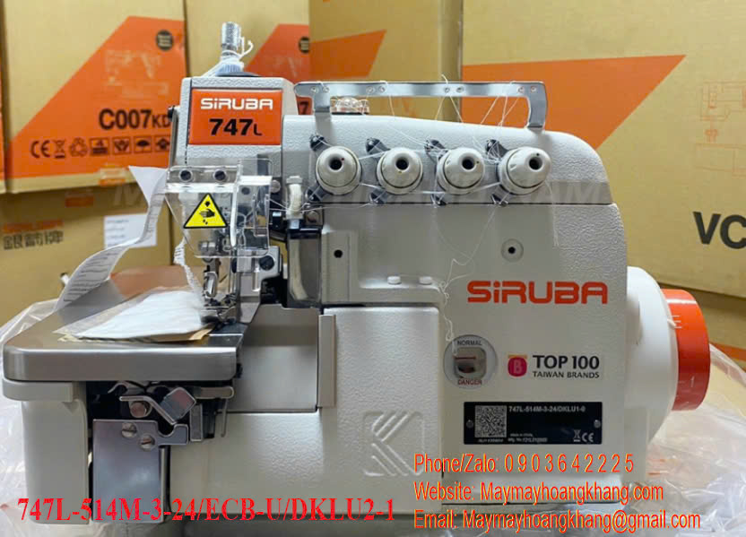 Máy vắt sổ 2 kim 5 chỉ điện tử SIRUBA 747L-514M-3-24/ECB-U/DKLU2-1