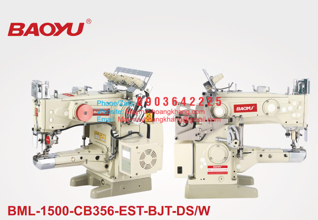 BAOYU BML-1500-CB356-EWT(EST.AST.AWT)-DS/W Máy viền đầu heo điện tử motor bước Baoyu Máy viền đầu heo motor bước điện tử cắt chỉ nâng chân vịt tự động Baoyu