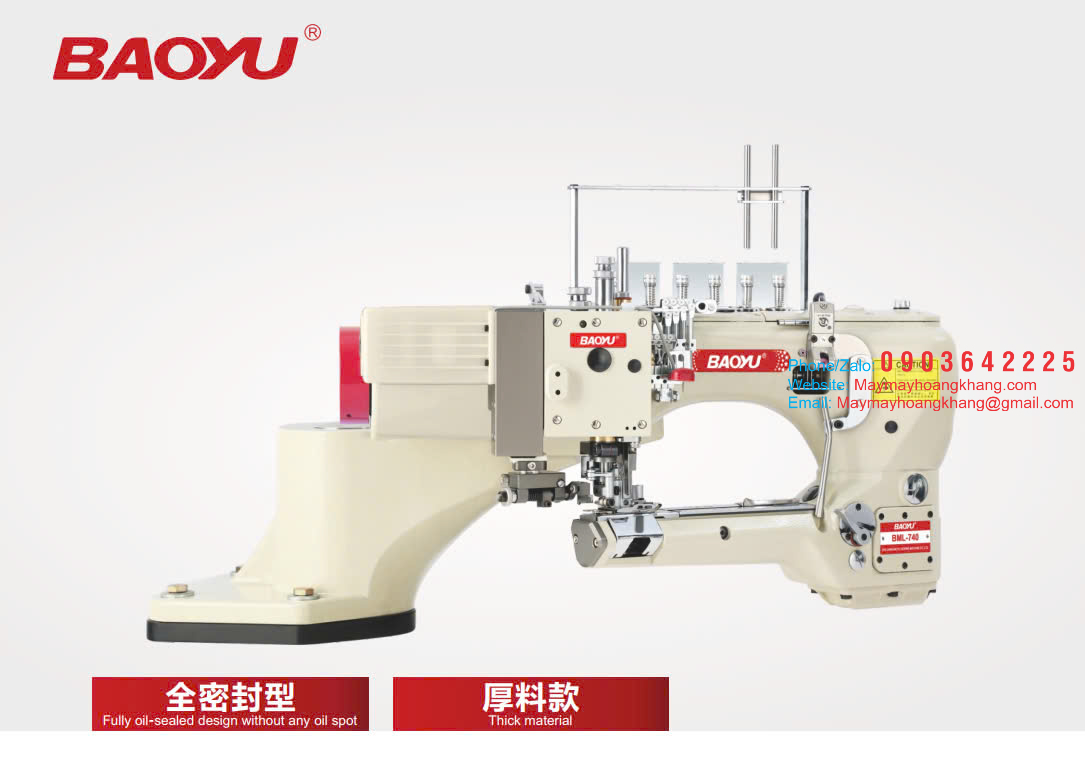 BAOYU BML-740AMG-01(02)-G0(G2)-452(460)-PLA(PLE)-VD-DS/W-ETK Máy viền xén 4 kim 6 chỉ 2 cầu răng cưa Baoyu