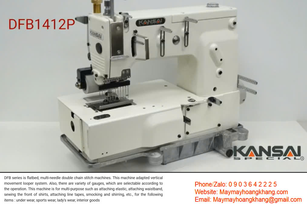 KANSAI SPECIAL DFB-1412PG Máy 12 kim móc xích kép Kansai Special Nhật Bản