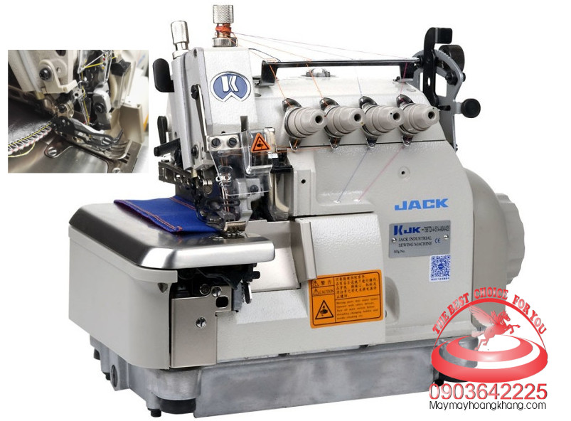 JACK JK-798TDI-5-516-A04/435 Máy vắt sổ 5 chỉ chân vịt cào trên chuyên hàng Jean
