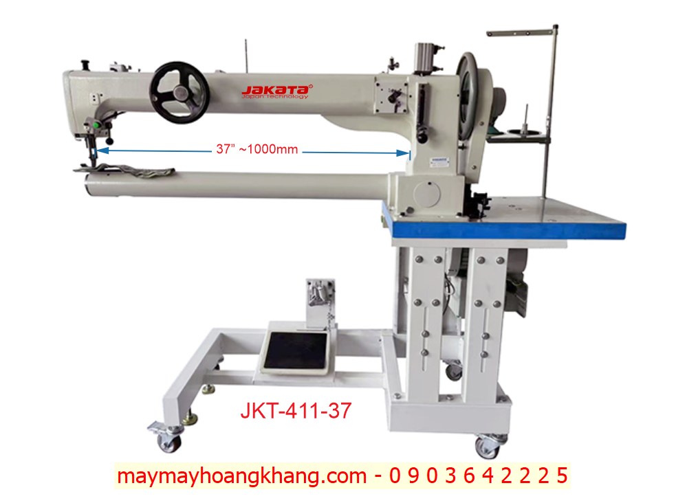 Máy may trụ ngang 1 kim cánh tay dài (máy ống siêu dài) may đường ngang đặc chủng JAKATA JKT-411-37 (~1000mm)