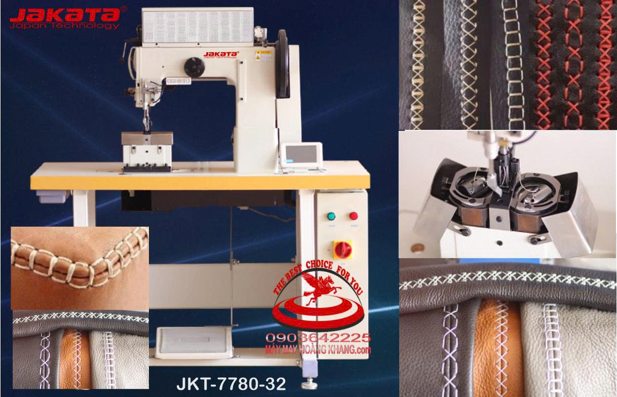 JAKATA JKT-7780-32 Máy may trang trí da cao cấp 32 kiểu, đế trụ - siêu dày