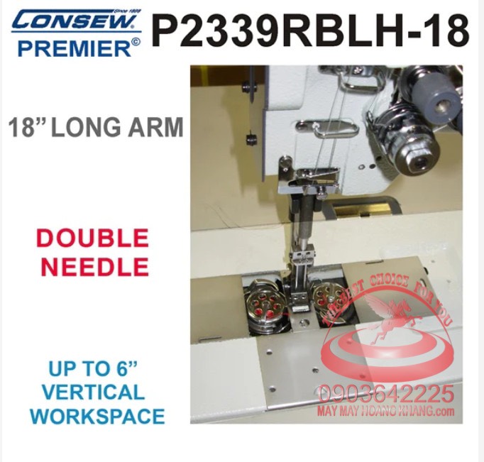 CONSEW P2339RBL-18 Double Needle Walking Foot Sewing Machine