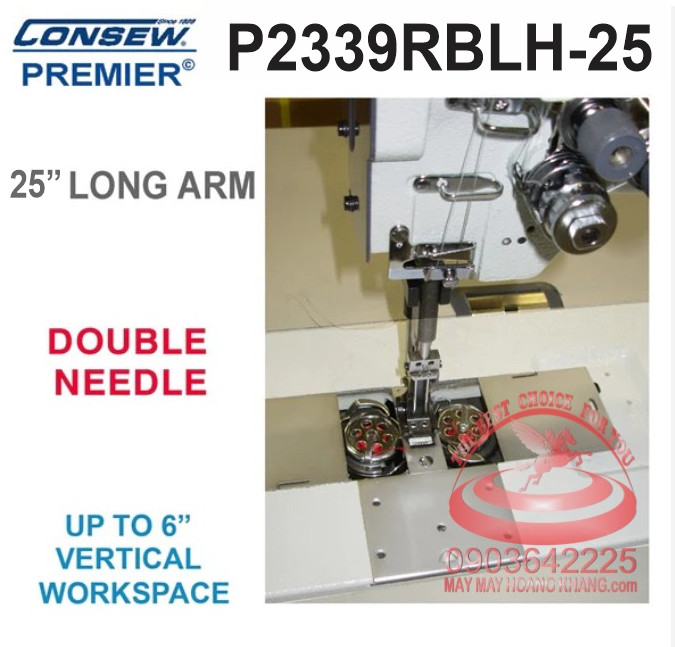 CONSEW P2339RBLH-25 Double Needle Walking Foot Sewing Machine