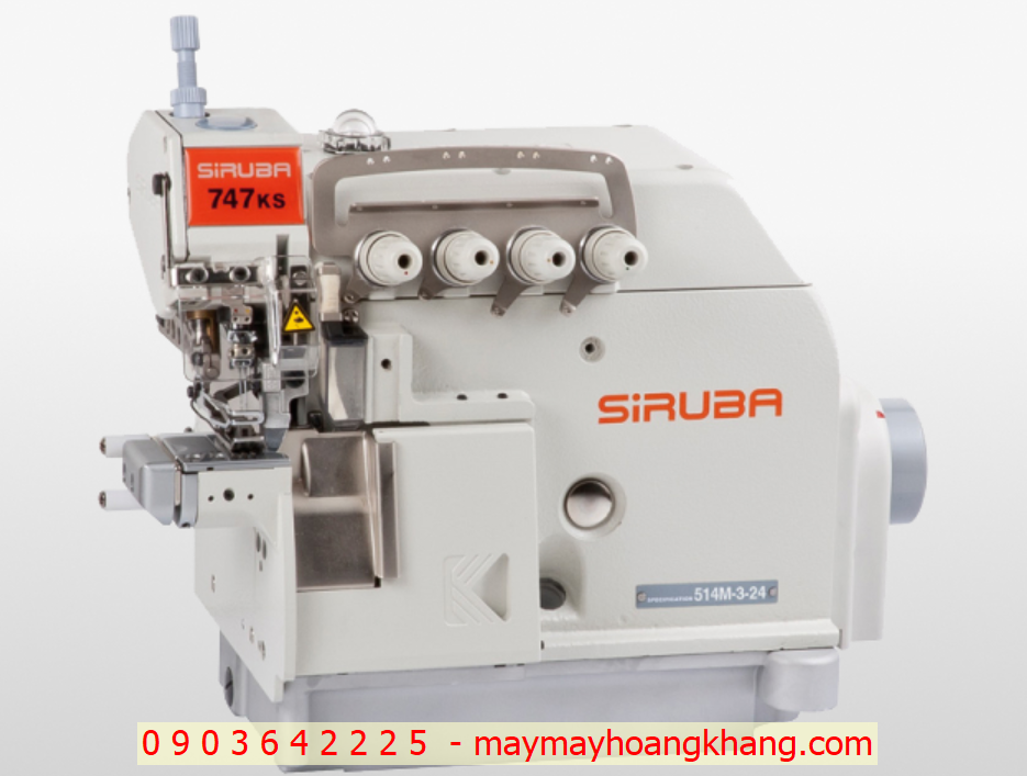 Máy vắt sổ 2 kim 4 chỉ đầu nhỏ Siruba 747KS-514M-3-24 | maymayhoangkhang.com | 0903642225